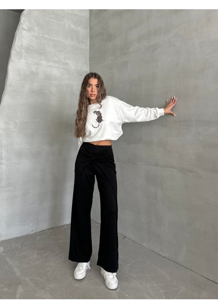 Bel Detaylı Salaş Pantolon Siyah fiyatları