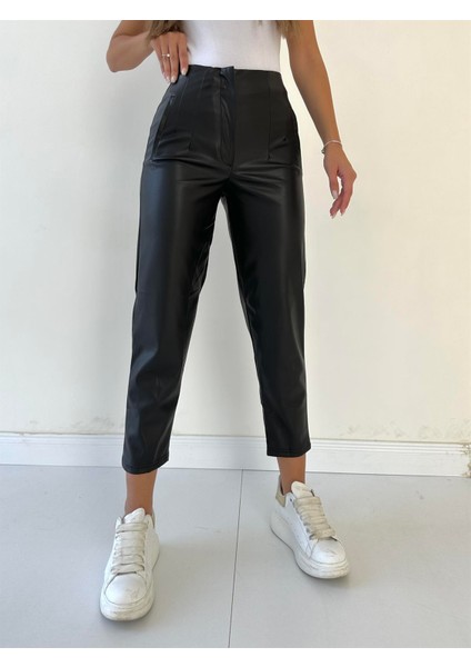 Pens Detay Deri Pantolon Siyah fiyatları