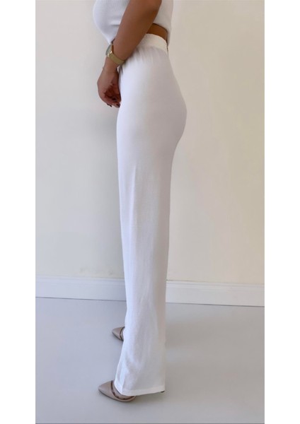 Ayrobin Keten Rahat Pantolon Ekru fırsatları