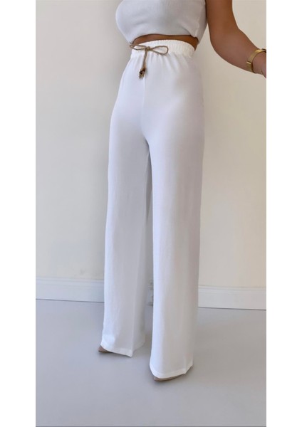 Ayrobin Keten Rahat Pantolon Ekru indirimleri