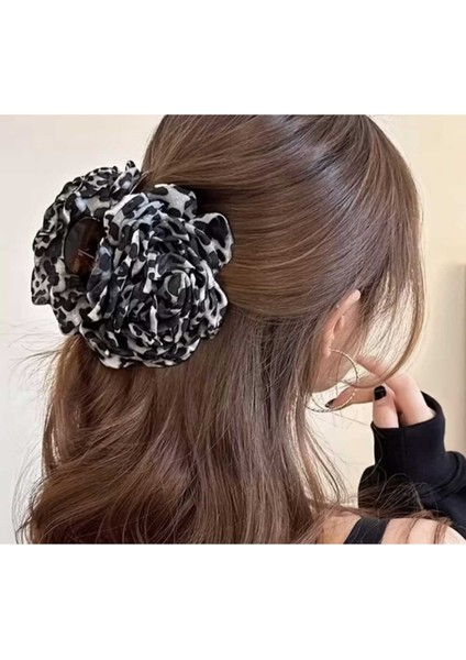 Siyah Leopar Desenli Gül Tasarım Mandal Toka (BC-1251 ) fiyatları