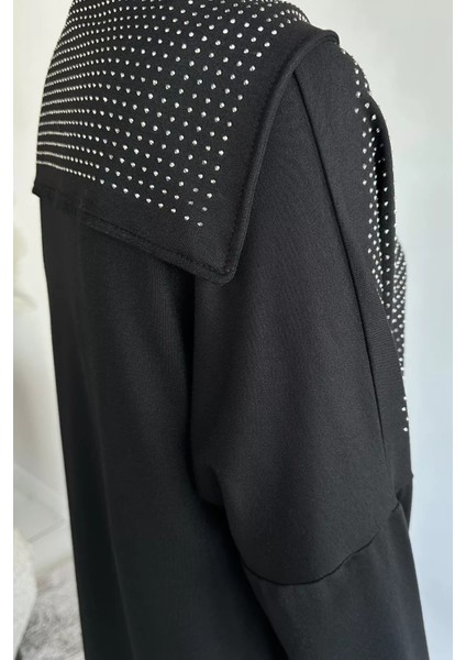 Ön Boydan Fermuarlı Taş Işlemeli Tunik Bel Lastikli Pantolon Tesettür Ikili Takım P-00019392 indirimleri