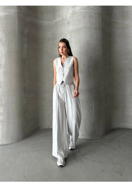 Beli Lastikli Polyviskon Pantolon Gri indirimleri