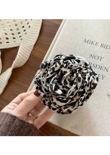 Krem Leopar Desenli Gül Tasarım Mandal Toka (BC-1252 ) fiyatları