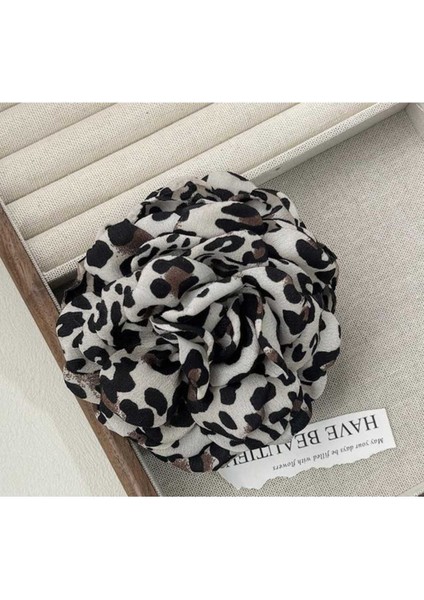 Krem Leopar Desenli Gül Tasarım Mandal Toka (BC-1252 ) modelleri