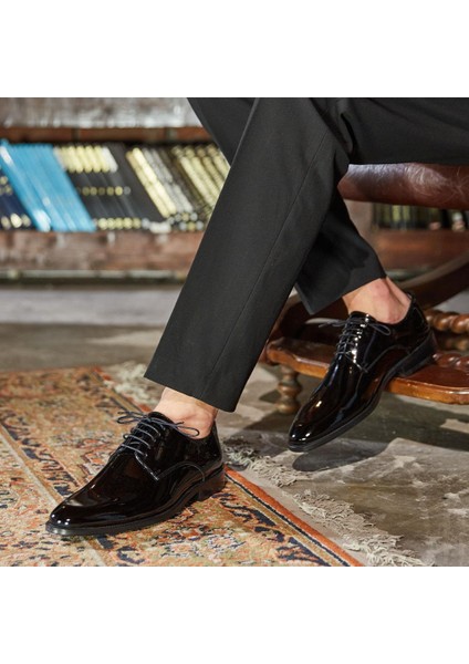 Erkek Siyah Bağcıklı Rugan Deri Klasik Ayakkabı fiyatları