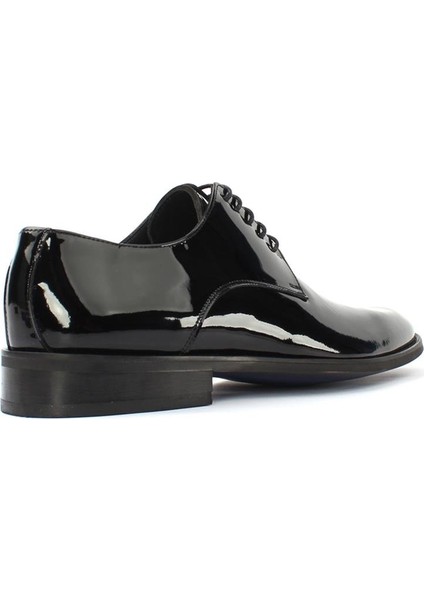 Erkek Siyah Bağcıklı Rugan Deri Klasik Ayakkabı