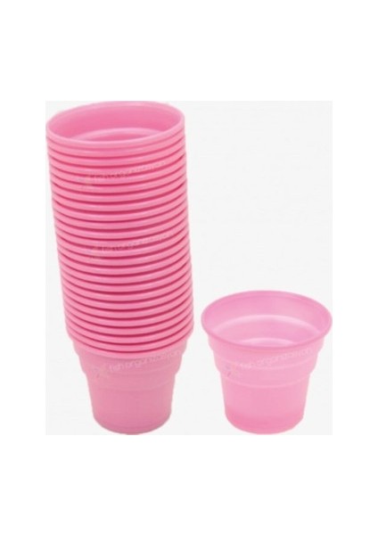 25 Adet Plastik Bardak Pembe