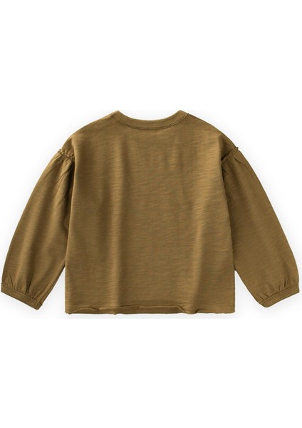 Fırçalı Rustik Uzun Kollu T-Shırt 1-7 Yaş Olive fiyatları