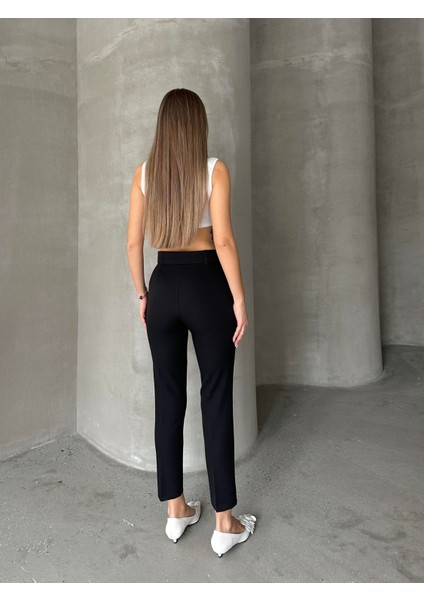 Kemerli Havuç Pantolon Siyah