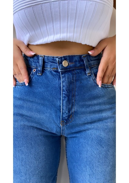 Geniş Paça Jean Pantolon Mavi indirimleri