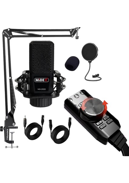 MX-2020-STB Gaming 7.1 Ses Kartı ve Mikrofon Seti Canlı Yayın Lol Pubg