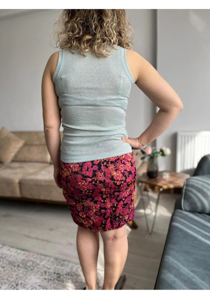 Sıfır Kol, Sıfır Yaka Simli Iplik Spor Bluz Nil Yeşili fiyatları