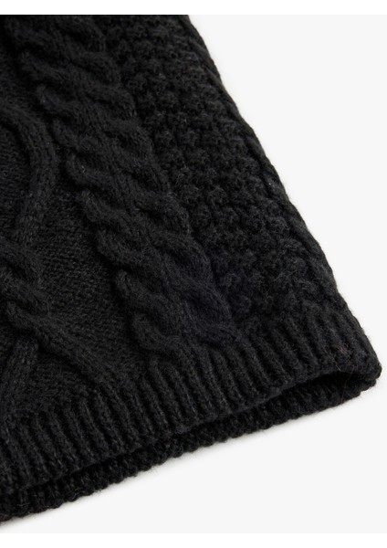 Saç Örgü Detaylı Yün Karışımlı Boyunluk modelleri