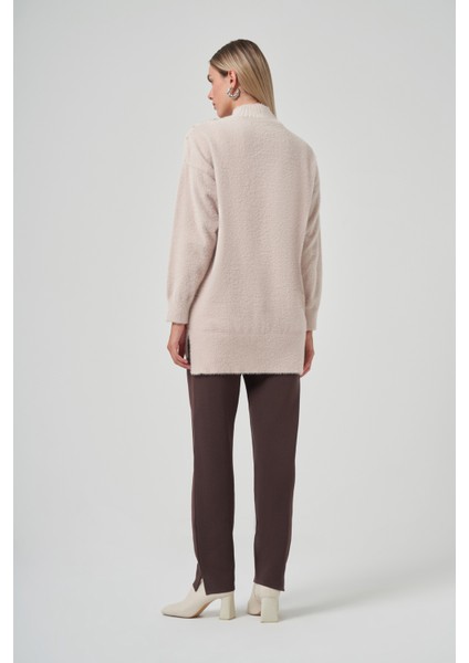 Boncuk Işlemeli Angora Kazak 7003 Bej fırsatları