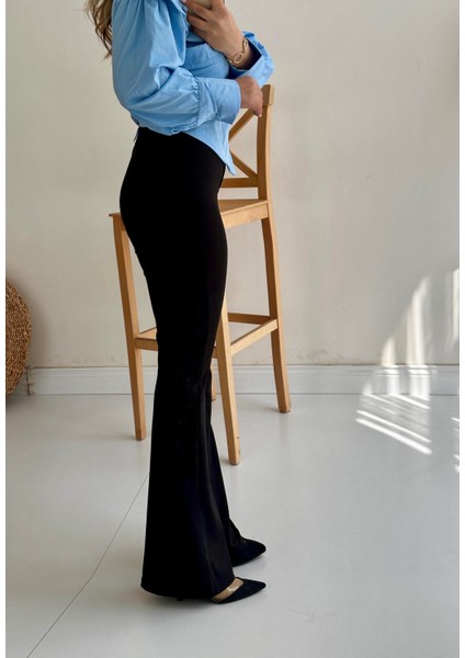 Ispanyol Paça Pantolon Siyah modelleri