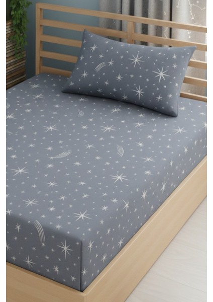 Yıldız Desenli Yastık Kılıflı Tek Kişilik Lastikli Çarşaf Takımı 100X200 cm (Çarşaf+Yastık Kılıfı) fiyatları