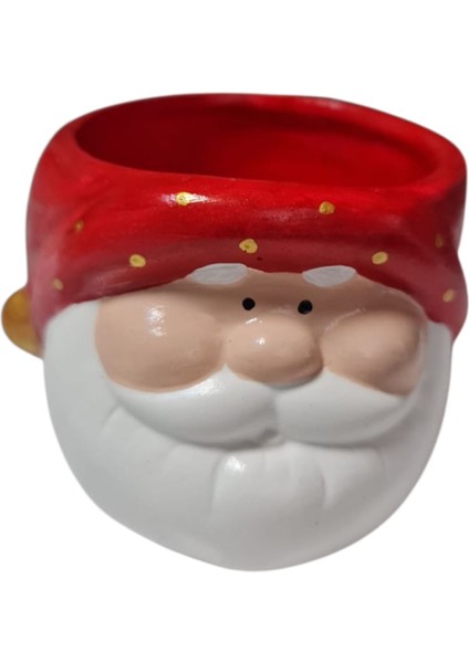 Kelebek Rüyası Sanat Atolyesi-Dekoratif Noel Saksı,mumluk- Yılbaşı Hediyelik,yeşil-Kırmızı-1 Adet modelleri