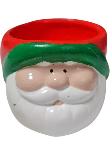 Kelebek Rüyası Sanat Atolyesi-Dekoratif Noel Saksı,mumluk- Yılbaşı Hediyelik,yeşil-Kırmızı-1 Adet indirimleri