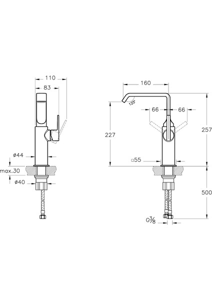 Suit A4276529 Çanak Lavabo Bataryası Yandan, Soft Bakır fiyatları