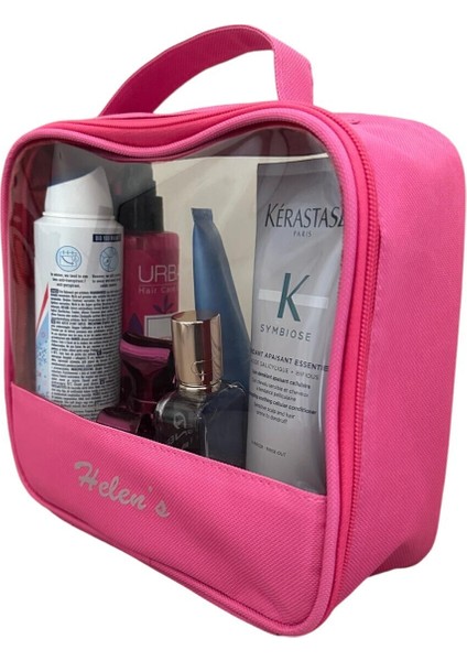 Makyaj Çantası Pembe Renkli Makyaj Malzemeleri Düzenleyici