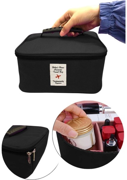 Kozmetik Makyaj Çantası Tutma Kollu Seyahat Seti Makyaj Aksesuarları Düzenleyici 24X21X11 cm fiyatları