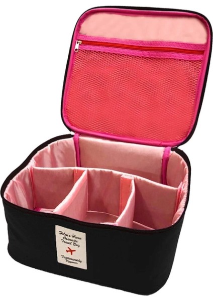 Kozmetik Makyaj Çantası Tutma Kollu Seyahat Seti Makyaj Aksesuarları Düzenleyici 24X21X11 cm modelleri