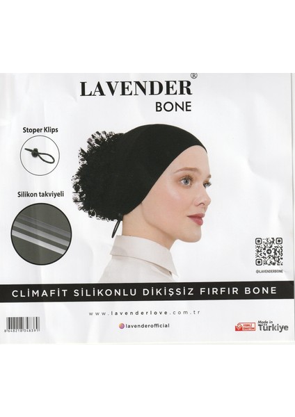 Dikişsiz Klimafit Silikonlu Kaymaz Fırfırlı Bone Siyah