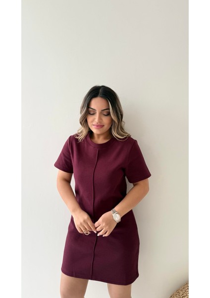 Kısa Kol Marka Pike Elbise Bordo fiyatları