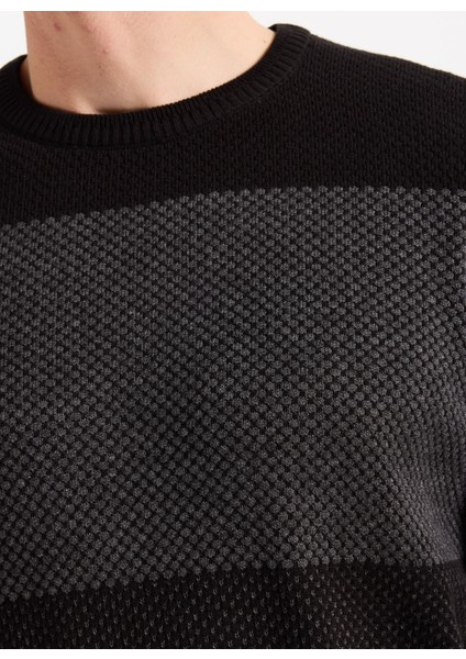 Bisiklet Yaka Standart Siyah - Gri Erkek Kazak ACE049261524_SYG fırsatları