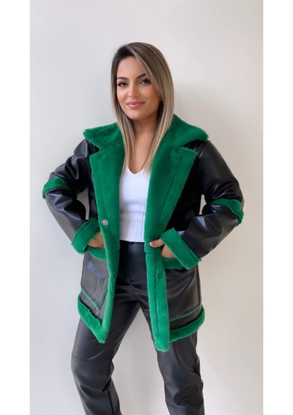 Içi Kürklü Deri Kaban Yeşil modelleri