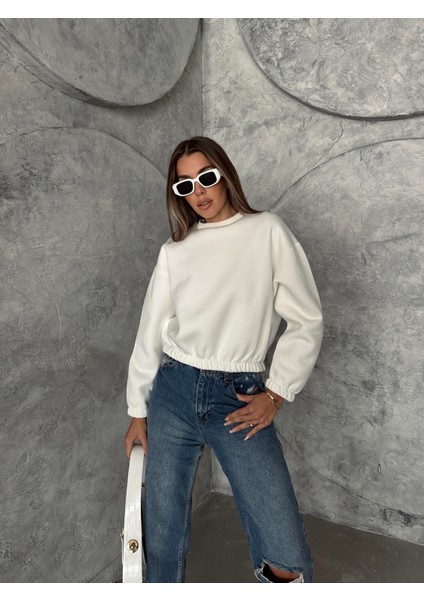 Üç Iplik Beli Lastikli Sweat Ekru indirimleri