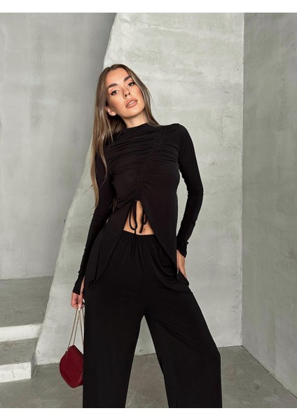 Büzgü Detay Modal Takım Siyah fiyatları