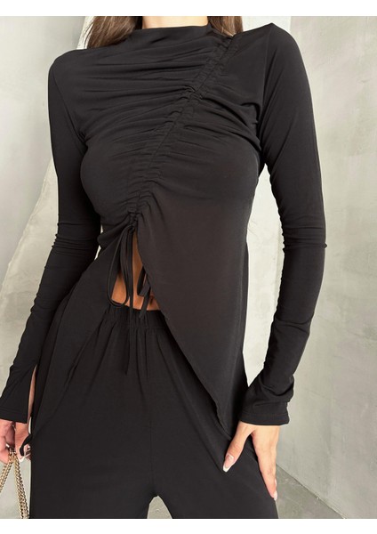 Büzgü Detay Modal Takım Siyah modelleri