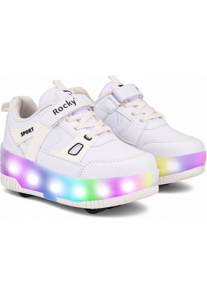 Patenli Cırtlı Işıklı Spor Ayakkabısı 4 Tekerlekli Paten –ışıkları On/off Tuşlu fiyatları