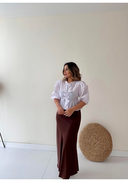 Bağlama Detaylı Poplin Gömlek Ekru fiyatları