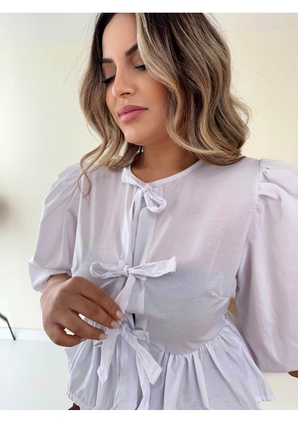 Bağlama Detaylı Poplin Gömlek Ekru fırsatları