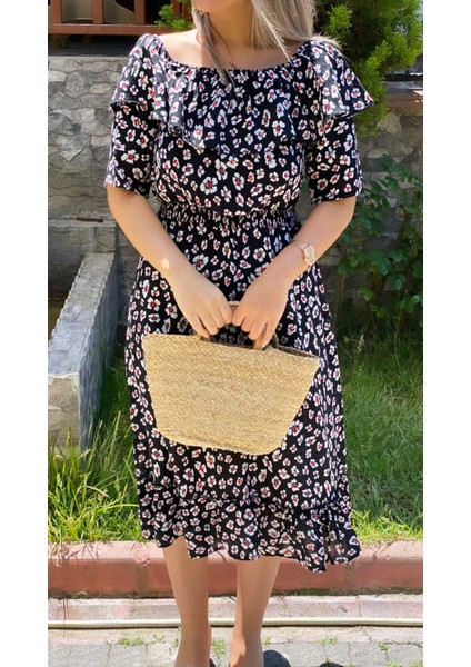 Madonna Yaka Gipeli Elbise Siyah indirimleri