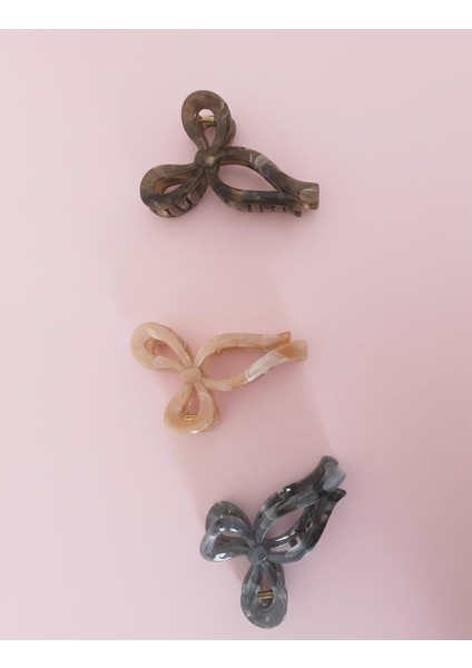 Mermer Desenli Kemik Fiyonk Saç Tokası Krem fiyatları