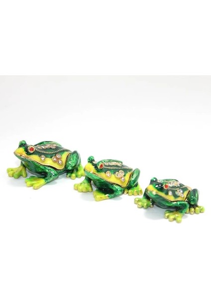 Swarovski Taşlı 3'lü Kurbağa Seti
