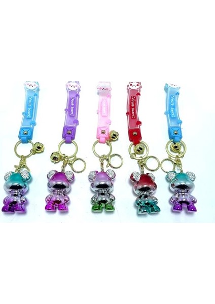 Taşlı Ayıcık Silikon Anahtarlık