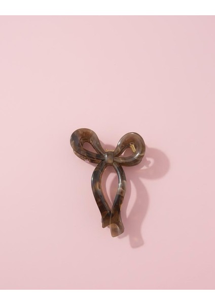 Mermer Desenli Kemik Fiyonk Saç Tokası