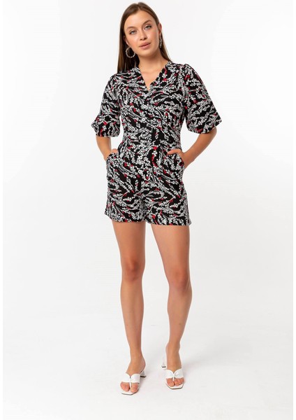 Tomurcuk Şortlu Tulum Siyah fırsatları