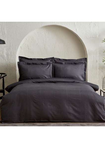 Uniq %100 Pamuk Saten King Size Nevresim Takımı Antrasit