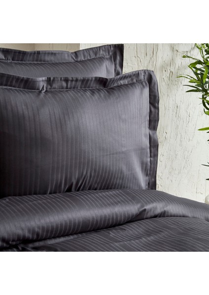 Uniq %100 Pamuk Saten King Size Nevresim Takımı Antrasit