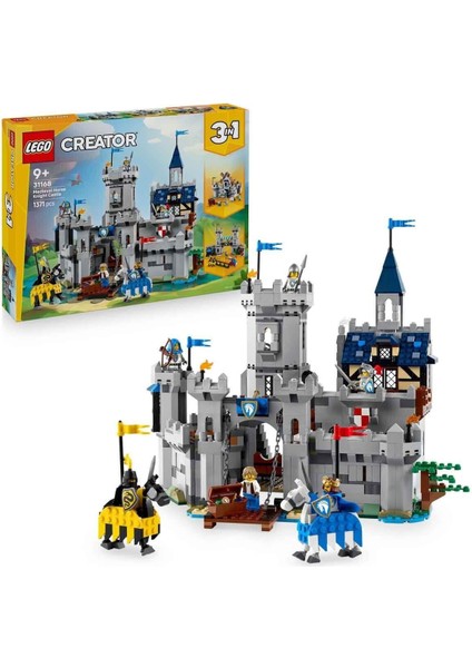 31168 LEGO Creator 3in1 - Orta Çağ Atlı Şövalye Kalesi 1371 Parça +9 Yaş