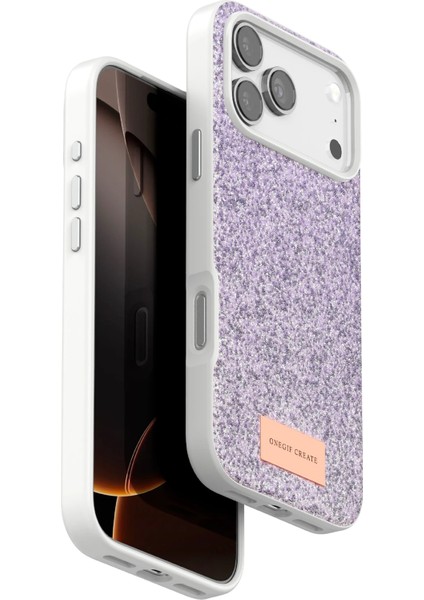 Apple iPhone 17 Pro Uyumlu Kadife Iç Yüzeyli Parlak Taşlı Şık Kapak