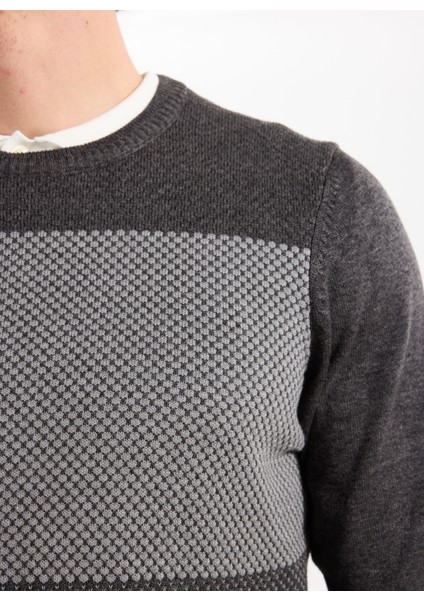 Bisiklet Yaka Standart Antrasit Melanj Erkek Kazak ACE049261524_ATG fırsatları