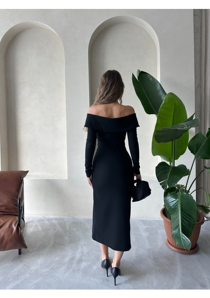 Önden Fermuarlı Triko Etek Siyah indirimleri