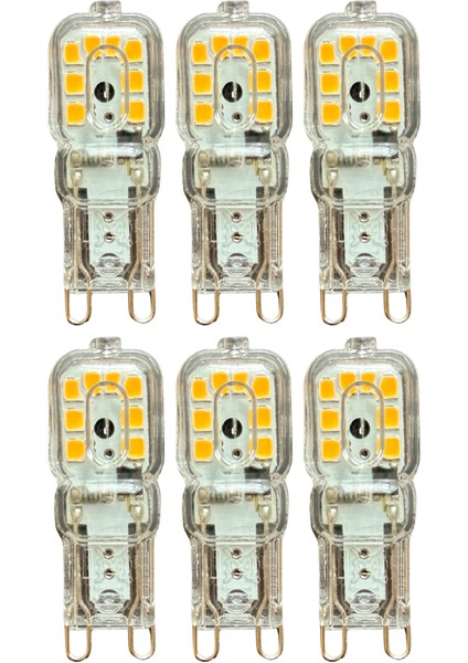 (6 adet) OSAKA 3W Sarı Işık (3000K) Dim Edilebilir G9 Duylu LED Kapsül Ampul